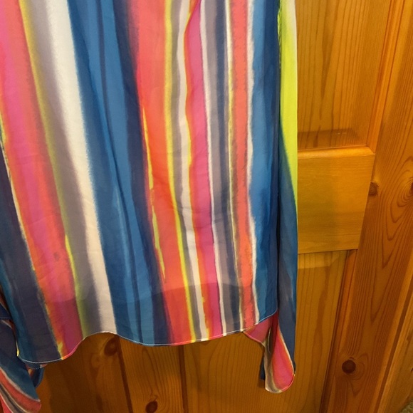 Karlie Chiffon Multi-Stripe On Shoulder Dress Size M - Picture 3 of 5